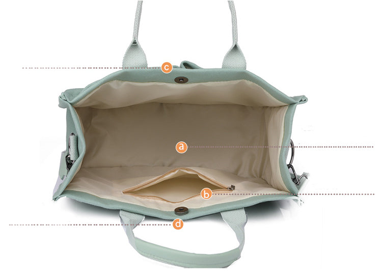 New Canvas Shoulder Bag Women Large Capacity Multi-pocket Handbags Casual Crossbody Shopper Bags For Students