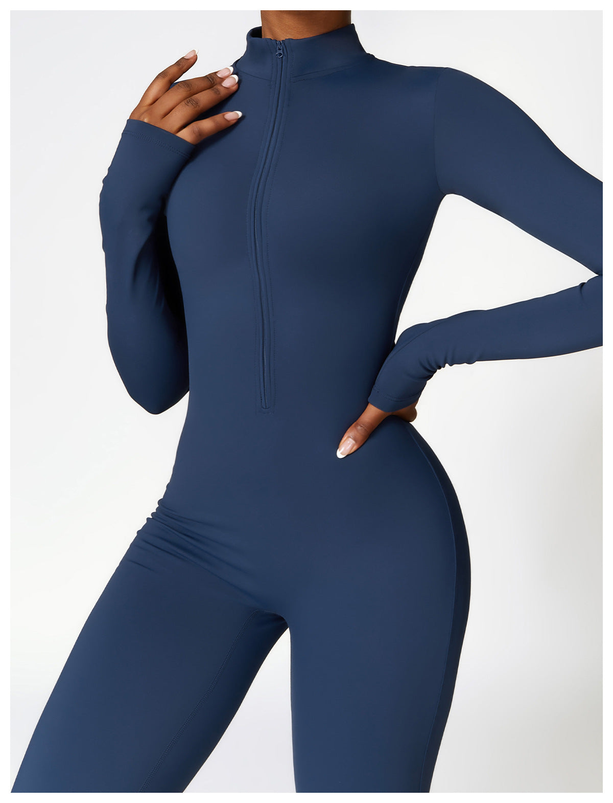Winter Fleece-lined Yoga Jumpsuit Long Sleeve Warm