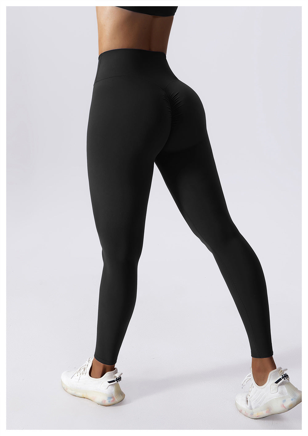 European And American Drawstring Belly Contracting Nude Feel High Waist Yoga Pants