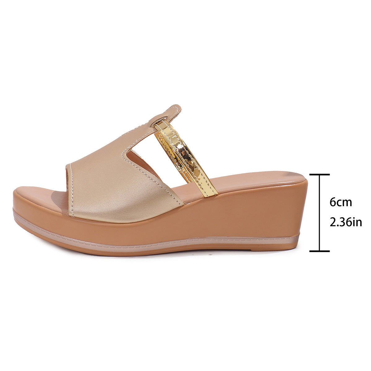 Summer Peep-toe Wedges Sandals Casual Thick Sole Heightening Slippers Fashion Outdoor Slides Shoes Women