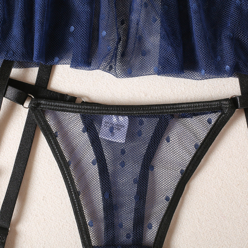 Summer New Arrival Polka-Dot Sheer Bra Sexy Womens Lingerie Set