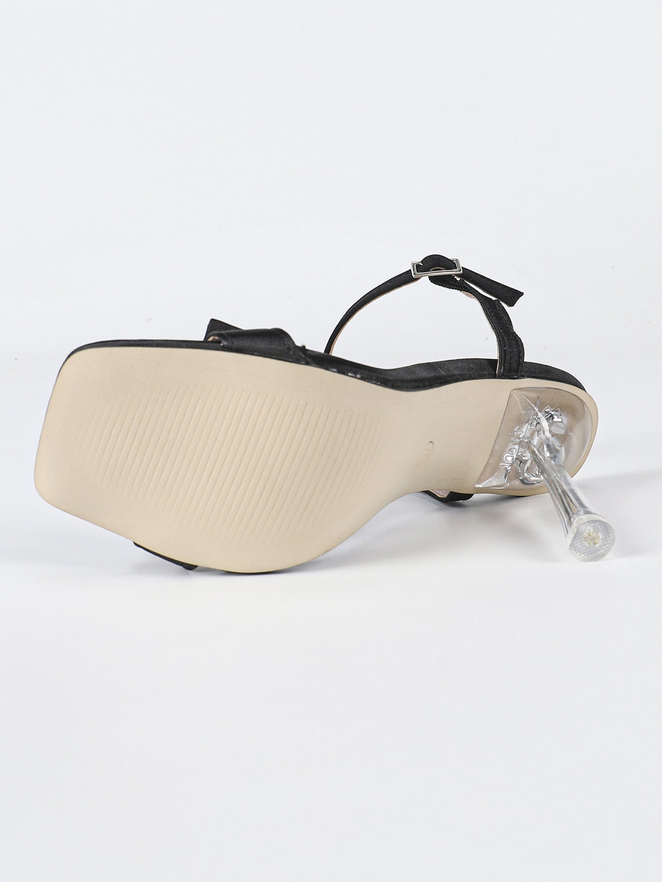 Plus-size European And American-style Open-toe High Heels With A Bow And Side Cutouts For Women
