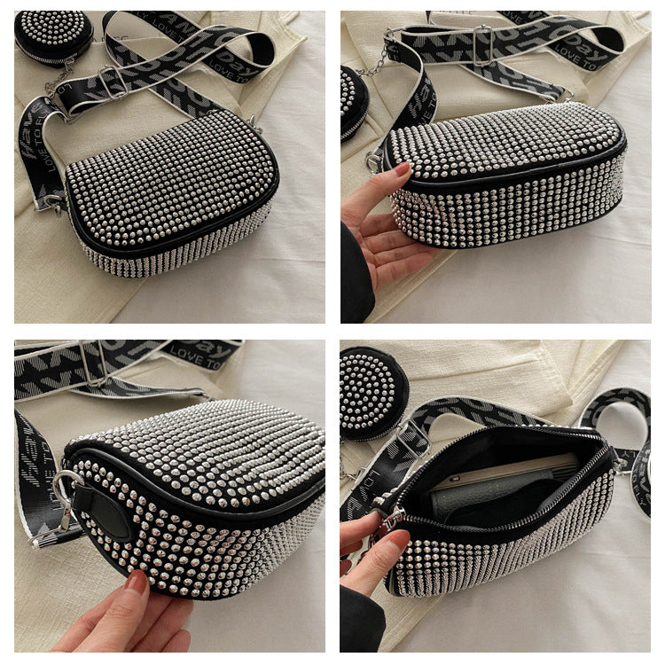 Rhinestone Shoulder Bag With Small Purse Fashion Party Underarm Crossbody Bag For Women Luxury Designer Bags