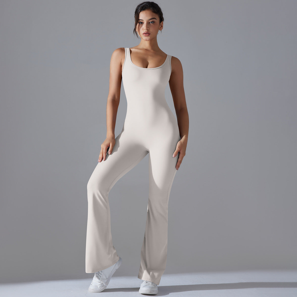 Beauty Back Hip Lifting Long Slim Wide Leg Jumpsuit