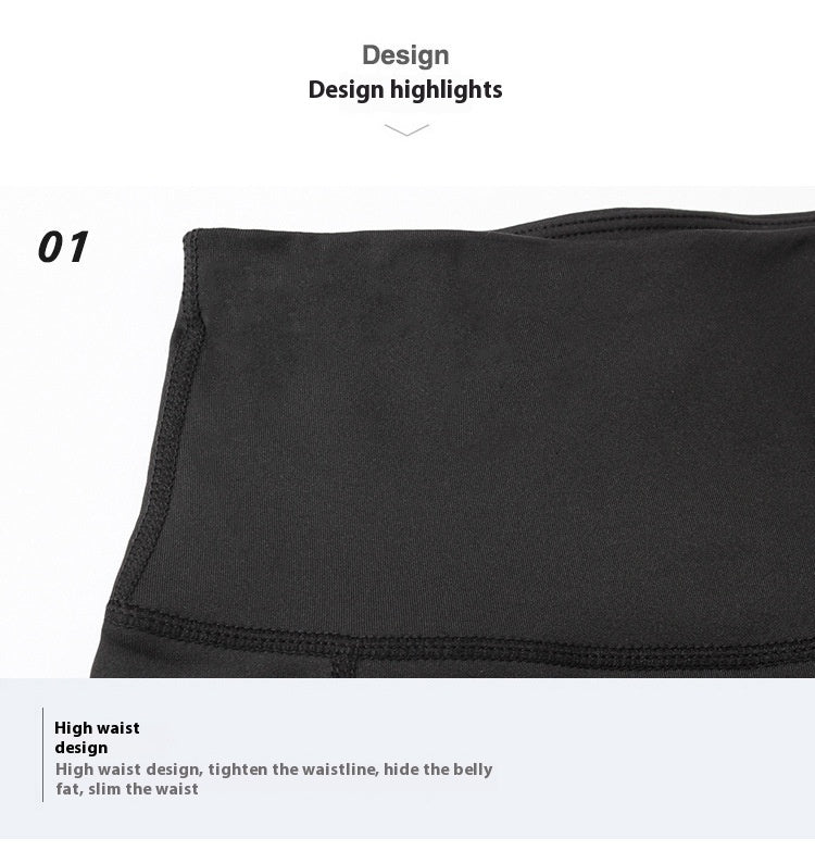 Women's High Waist Yoga Shorts Diagonal Pocket Running Training Quick-drying Tights Stretch Fitness