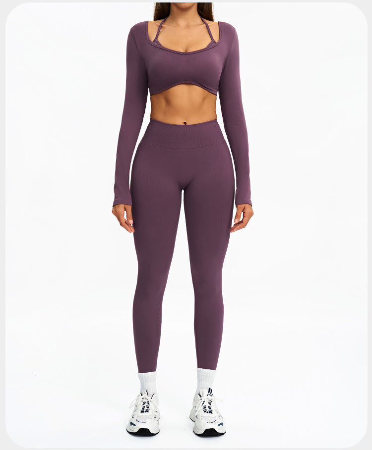Women's Vest And Pants Color-blocking Yoga Set