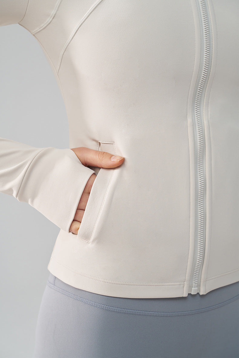 Thickened Thin Fleece Autumn And Winter Fingerless Yoga Top