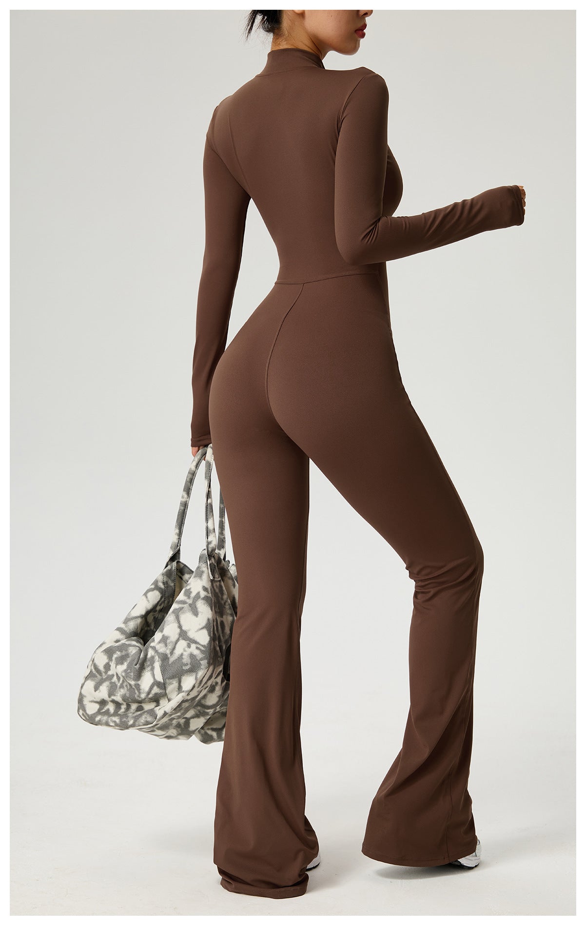 Zip-up Long-sleeve Yoga Bodysuit Fitness And Workout One-piece