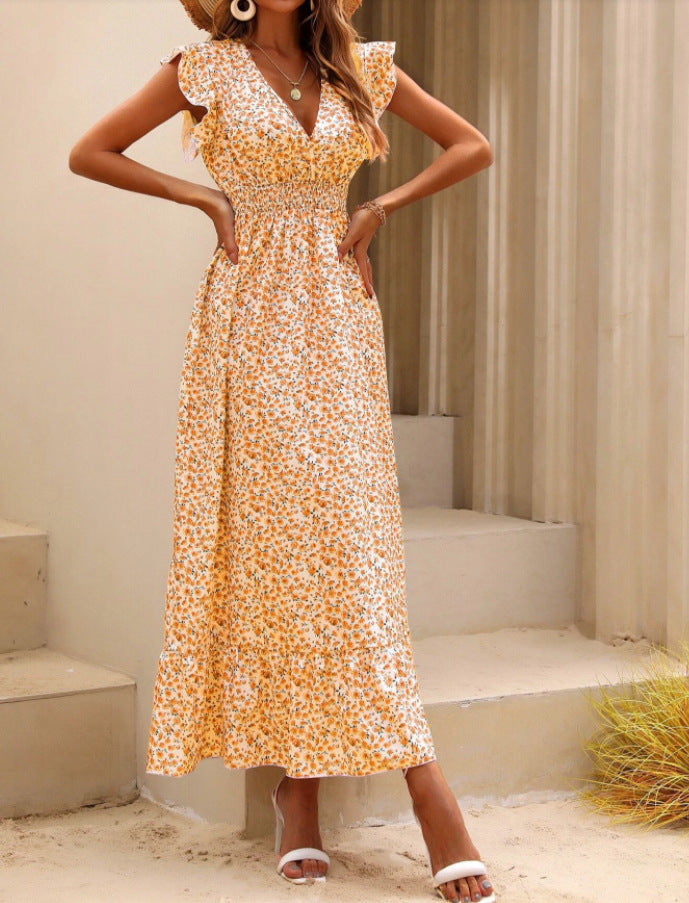 Womens New Irregularprint Midi Dress