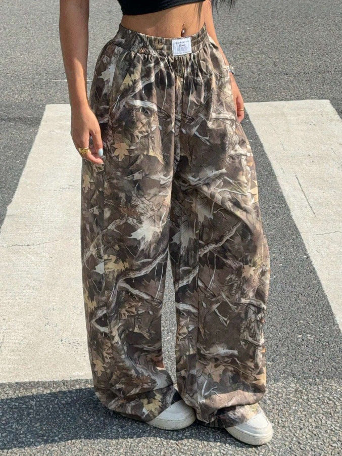 Slimming Casual Pants Hip Hop Retro Street Multi-pocket Camouflage Cargo Pants For Women Y2k Hip-hop Cargo Grunge Baggy Trousers