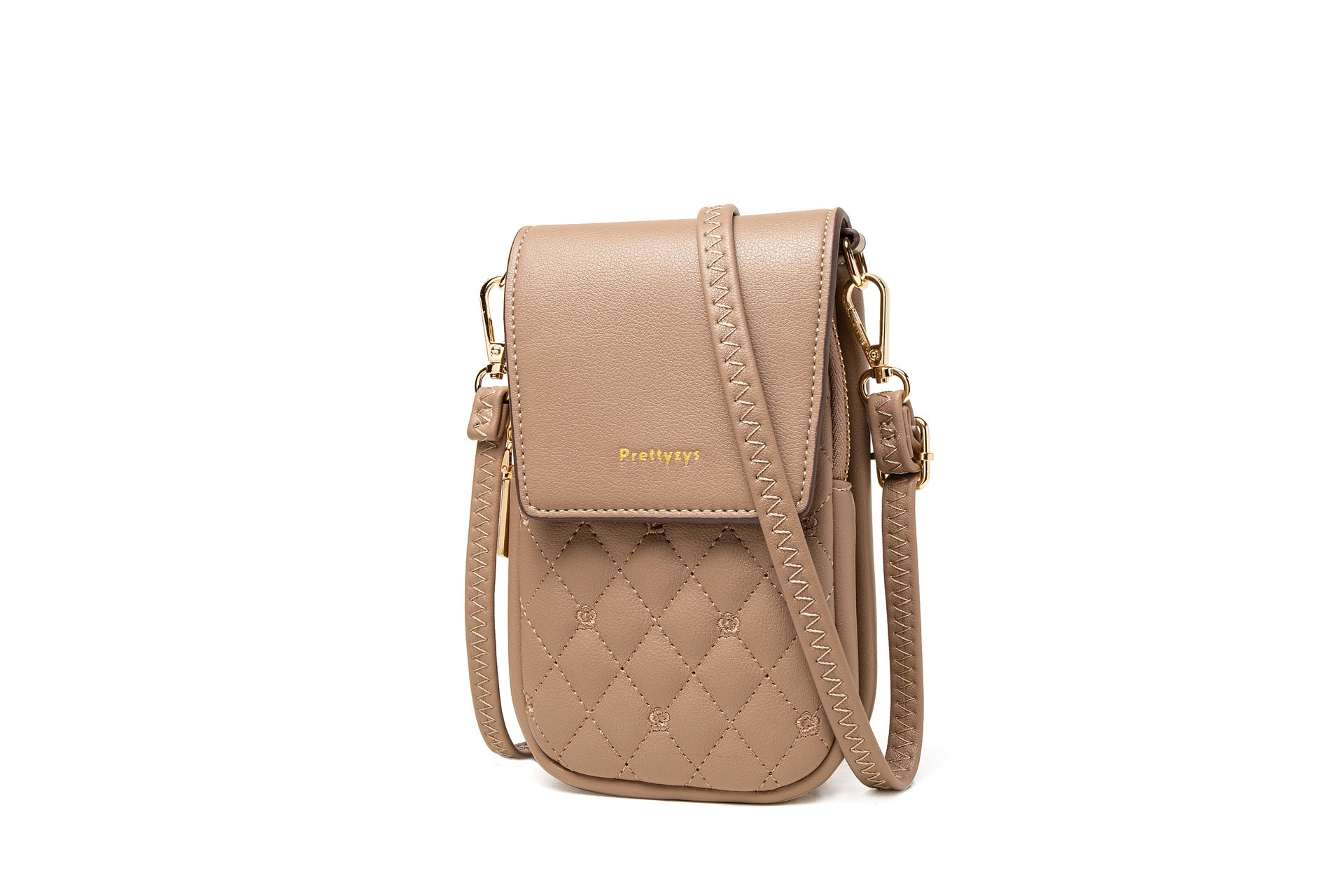 Plaid Sewing Design Mobile Phone Bags For Women Simple Buckle Multifunctional Crossbody Shoulder Bag