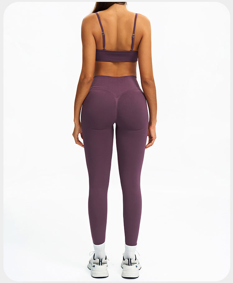 Women's Vest And Pants Color-blocking Yoga Set