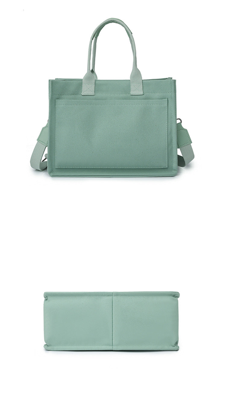 New Canvas Shoulder Bag Women Large Capacity Multi-pocket Handbags Casual Crossbody Shopper Bags For Students