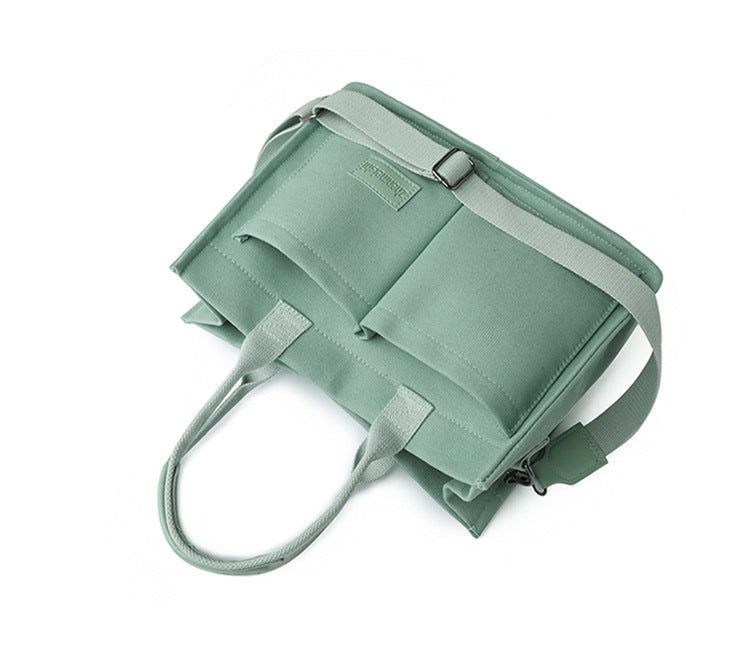 New Canvas Shoulder Bag Women Large Capacity Multi-pocket Handbags Casual Crossbody Shopper Bags For Students
