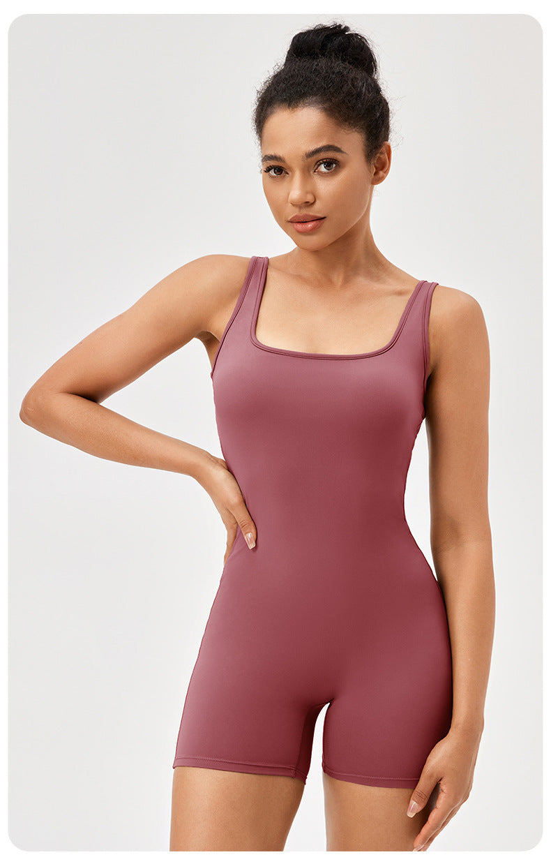 Jumpsuit With Chest Pad Skinny Hip Raise Exercise