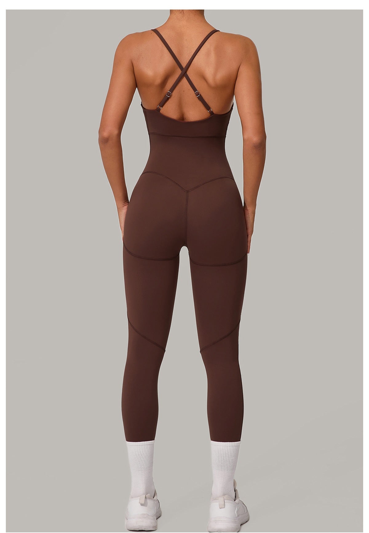 Women's Solid Color Casual Cross Back Summer Jumpsuit