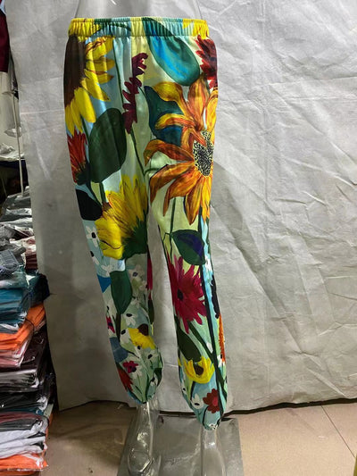 Women's Harem Pants Print Yoga Boho Sports Trousers With Pockets