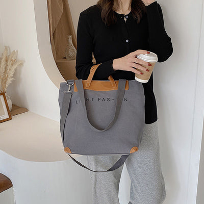 Canvas Shoulder Bag Women Ins Fashion Messenger Crossbody Bags Large Capacity Totes Handbag