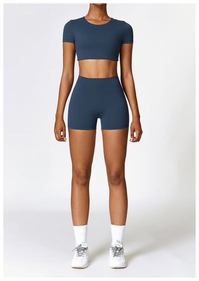 Brushed Tight Yoga Shorts Women's High Waist Belly Contracting Fitness Pants