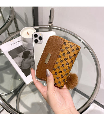 Women's Short Printing Color Contrast Korean Style Bag Wallet