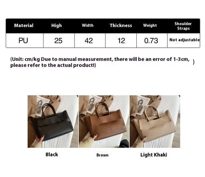 Fashion Women Shoulder Bags Large Capacity Handbags Simple Retro Tote Bags Solid Color Famous Brand High Quality Bags
