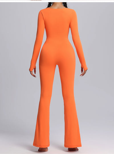 Women's Long Sleeve Yoga Jumpsuit High Elastic Breathability