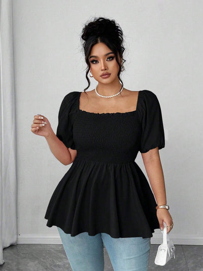 New Stylish Pleated Womens Blouse In Plus Sizes