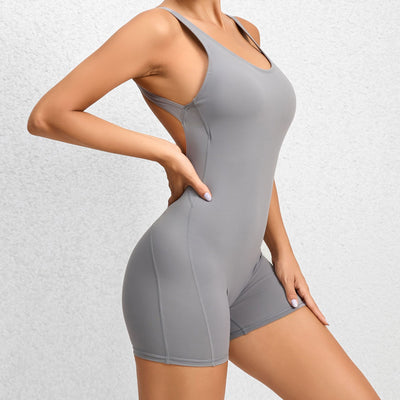 Quick-drying Nude Feel Dance Fitness One-piece Hip Lifting Jumpsuit