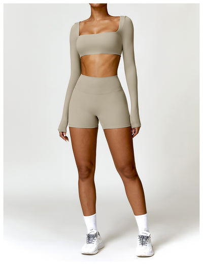 High Waist Yoga Shorts Belly Contracting Peach Hip Lifting Sport Shorts