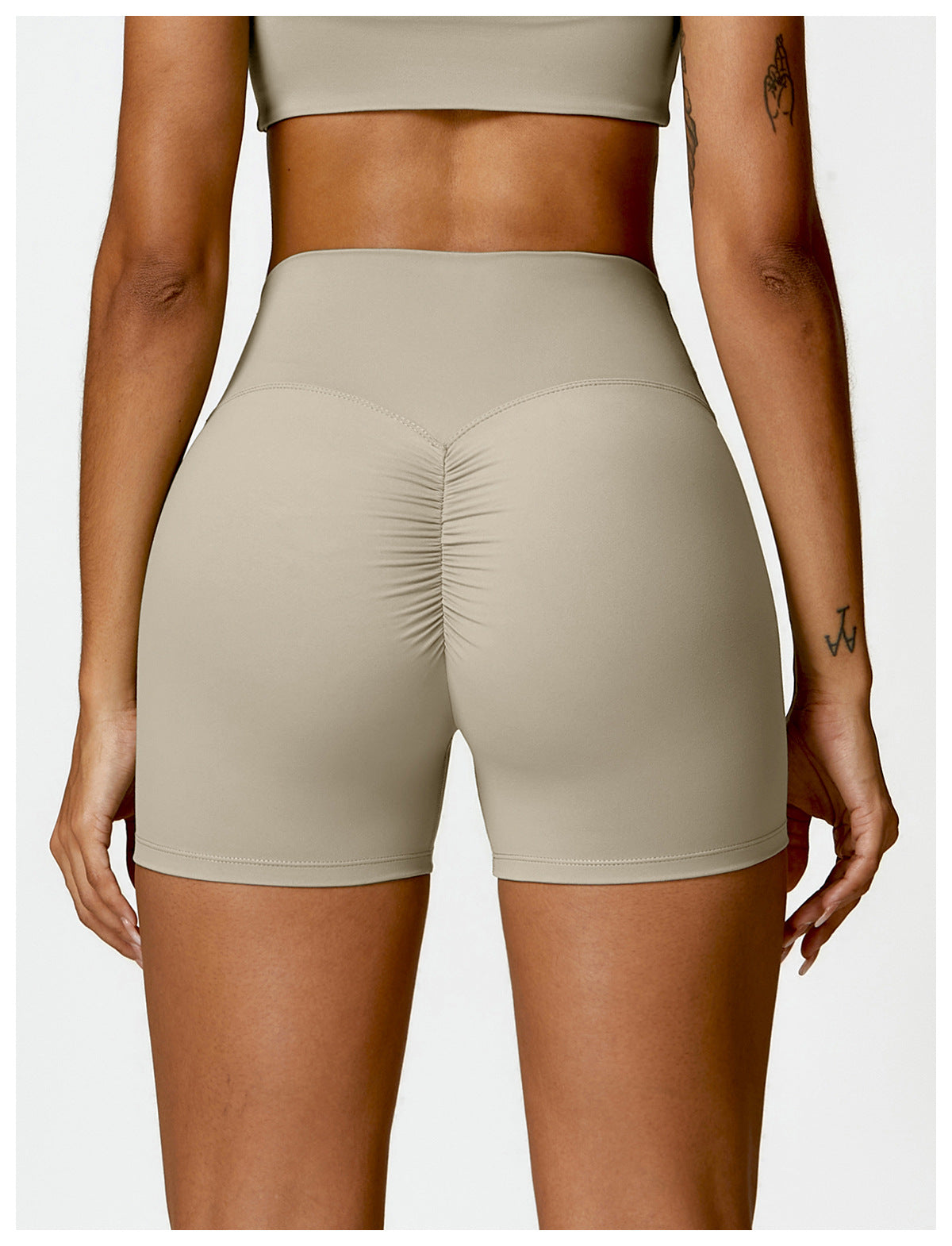 High Waist Yoga Shorts Belly Contracting Peach Hip Lifting Sport Shorts