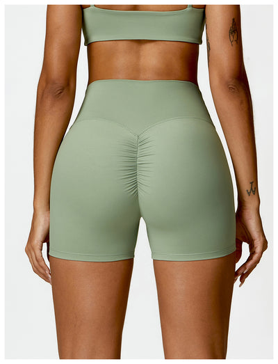High Waist Yoga Shorts Belly Contracting Peach Hip Lifting Sport Shorts