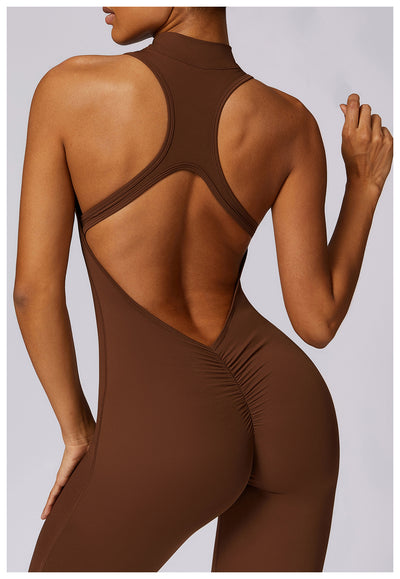 Quick-drying Zipper Yoga Jumpsuit Fitness Training Sports Tights