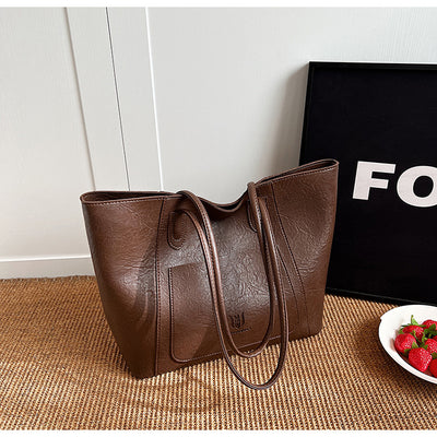 Casual Retro Shoulder Bag Texture Class Commuter Tote