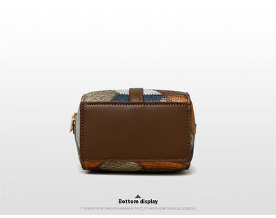 Fashion Soft Leather Stitching Shoulder Bag