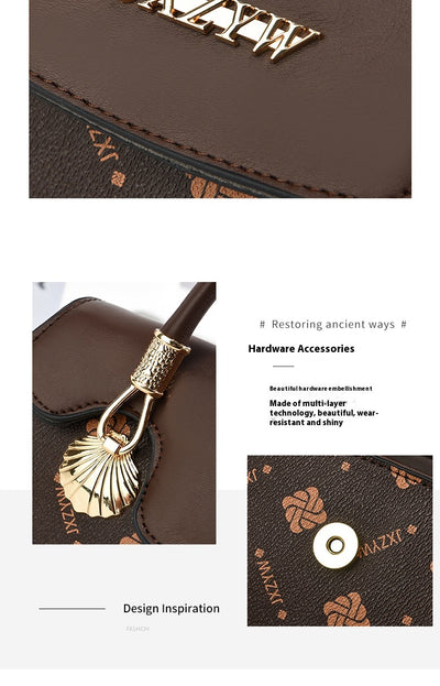Vintage Exquisite Letter-printed Women's Handbag Fashion Printed Casual Simple Handbag Women's Cross-body Bag