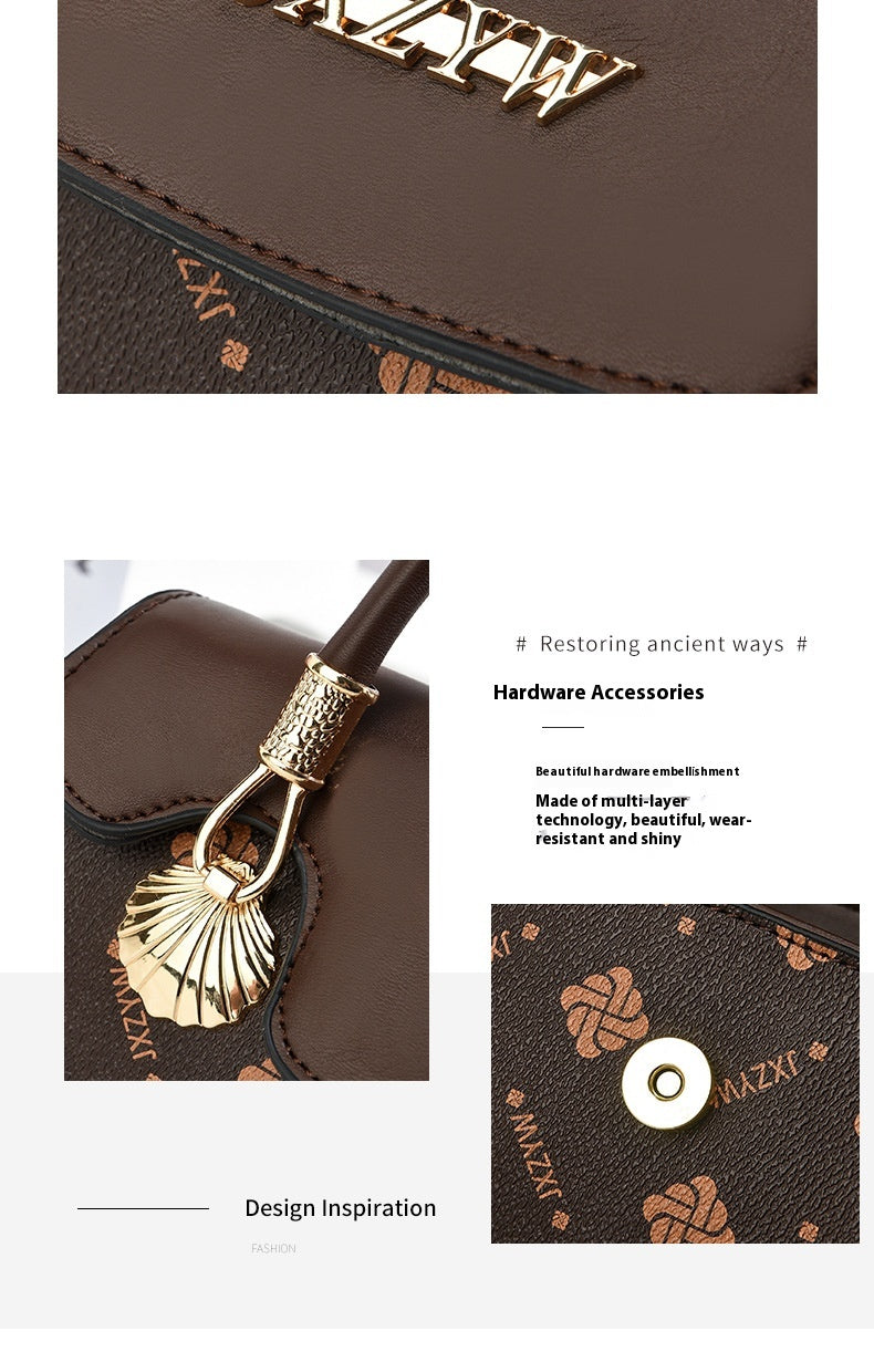 Vintage Exquisite Letter-printed Women's Handbag Fashion Printed Casual Simple Handbag Women's Cross-body Bag