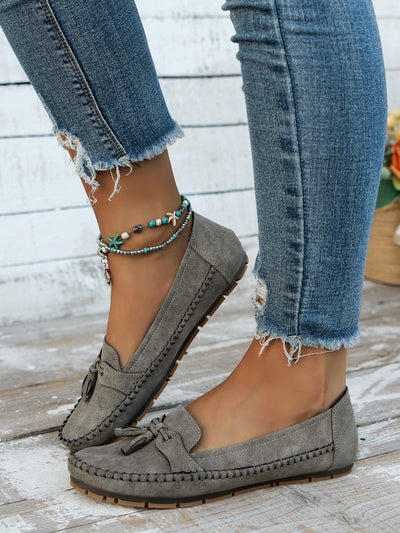 Women's Round Head Loafers Fashion Non-slip Soft Comfortable Flats Shoes