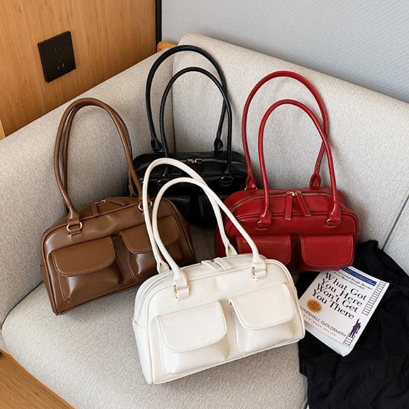 Multi-pocket Design Shoulder Bag Fashion Versatile Square Handbags Women Underarm Bags