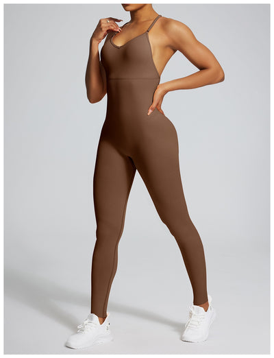 Seamless Back-Supporting Yoga Jumpsuit For Women With Straps