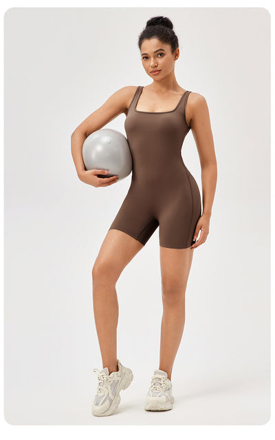 Jumpsuit With Chest Pad Skinny Hip Raise Exercise