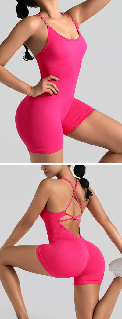 Women's Fashion Seamless Thread Yoga Jumpsuit