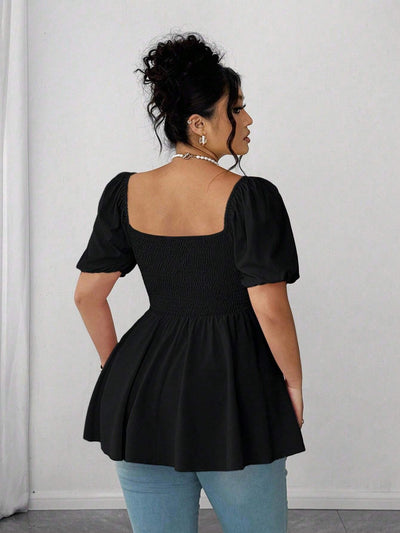 New Stylish Pleated Womens Blouse In Plus Sizes