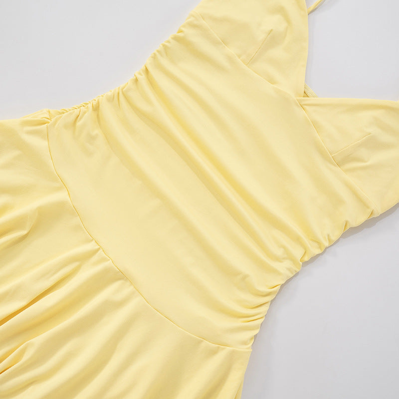 Sexy V-neck Suspender Dress Y2K Fashion Slim Ruffled Short Dresses For Women Clithing