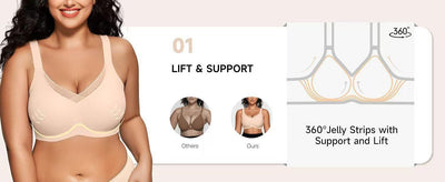 Cross-mesh Lingerie Womens Jelly-striped Bra Womens