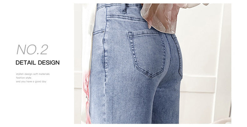 Women's High Waist Casual Loose Solid Color Jeans