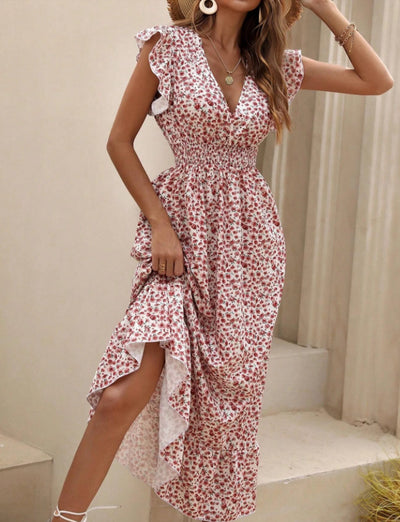 Womens New Irregularprint Midi Dress