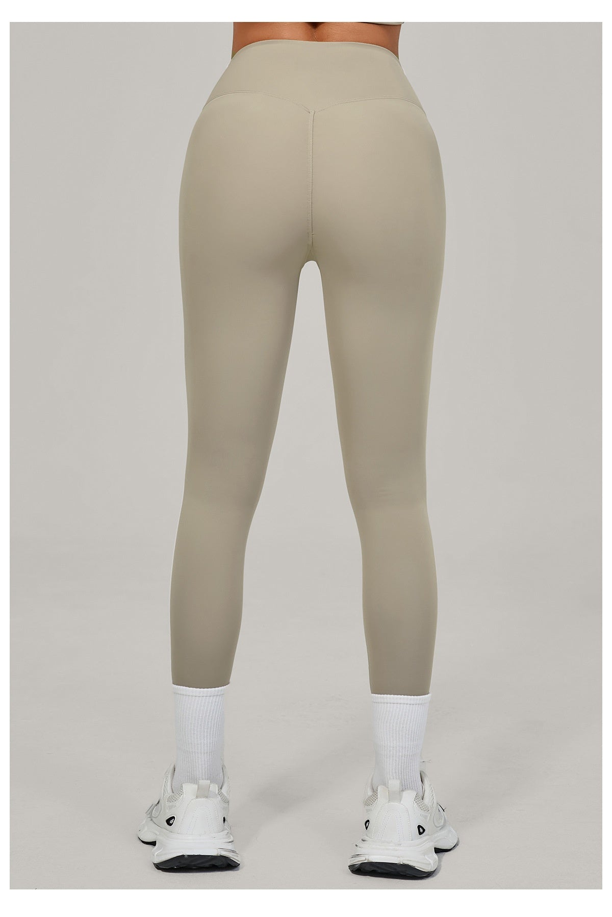 European And American-style High-waisted Yoga Pants With Invisible Pleats