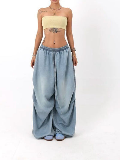Retro High Street Wide Leg Loose Jeans