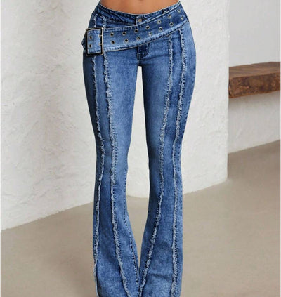 Women's Fashionable Low Waist Flared Jeans