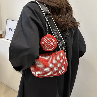 Rhinestone Shoulder Bag With Small Purse Fashion Party Underarm Crossbody Bag For Women Luxury Designer Bags